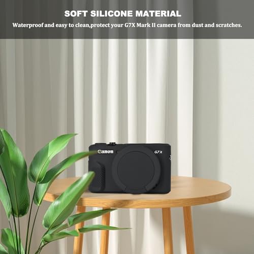 Funda de silicona para cámara Canon PowerShot G7X Mark II negra miniatura 5