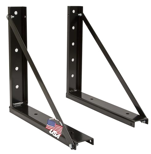 Buyers Products 1701005B Heavy Duty Bolted Black Structural Steel Mounting Brackets for Underbody Truck Tool Box, Set of 2, 18 x 18, Corrosion Resistant, Universal Hole Pattern For Quick Mounting
