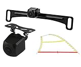 Car License Plate Trajectory Backup Camera with Dynamic Moving Guide Line, GreenYi-59 2in1 960x720 Waterproof Night Vision Rear View Camera with Wide View Angle