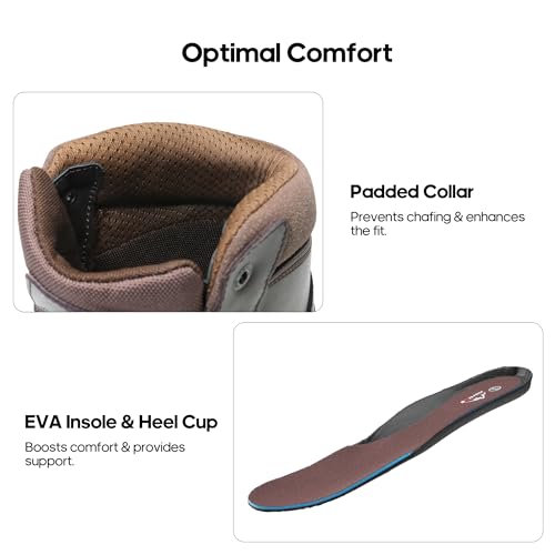 NORTIV 8 Men's Steel Toe Work Boots Breathable Ankle Safety Industrial & Construction Boots CONTRACTOR,Size 11,Brown