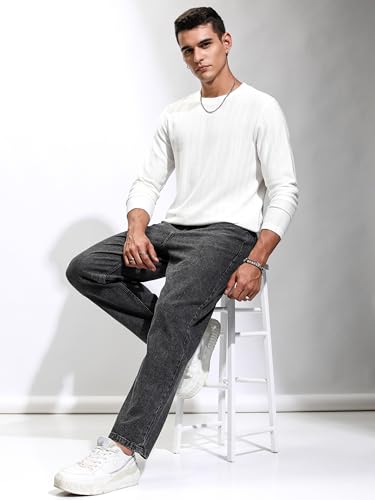 Image of Highlander Men's Loose Baggy Fit Jeans | Mid Rise | Cotton |Relaxed & Trendy | Oversized Silhouette for Comfort| Jeans for Man