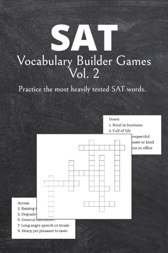 SAT Vocabulary Builder Games Vol. 2: SAT Prep Essentials, Crossword Puzzles