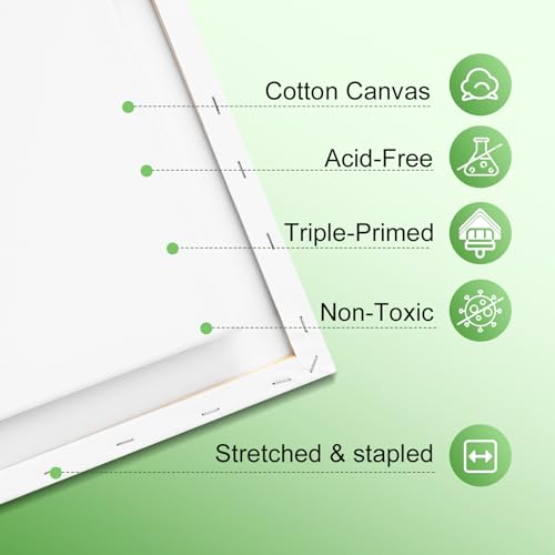 image for ESRICH Stretched Canvas for Painting 16x20 Inch, 3Pack Large Canvas fo