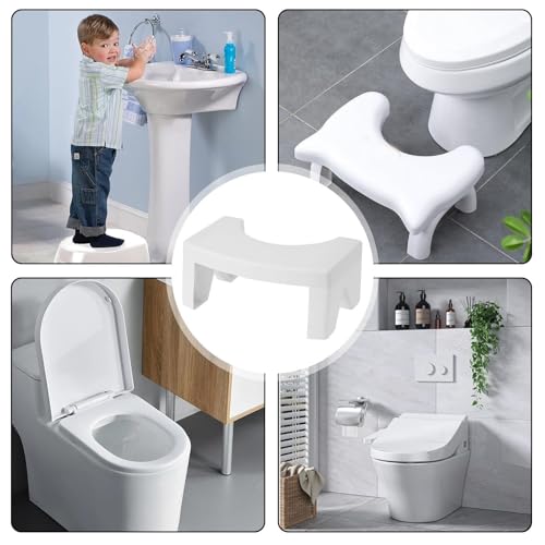Image of Stepstools Toilet Foot Step Stool Non Slip Removable Heavy Duty Portable Toilet Riser with Non Skid Base for Bathroom and Kitchen Step Stool