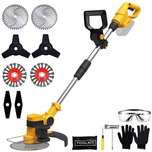 Brushless Cordless Weed Wacker for DeWalt 20V Max Battery (Tool Only) Electric Weed Eater with 4 Blades