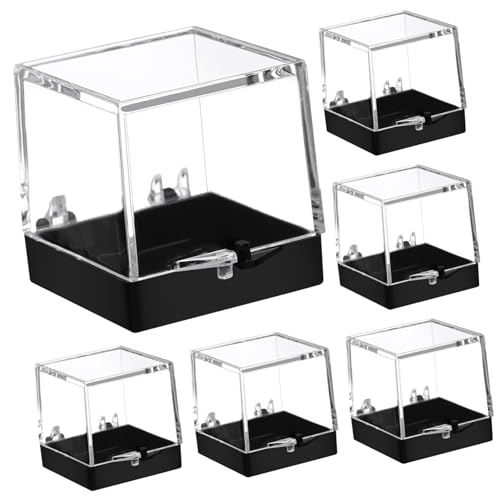 Cabilock Display Case Set of 12 Perky Boxes Minerals Mini Mineral Display Boxes Square Shape Sturdy Plastic