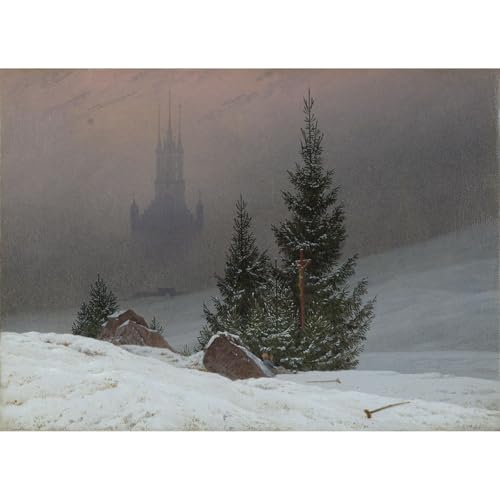 Toile Paysage d'hiver Caspar David Friedrich : décoration murale de 55,9 x 76,2 cm