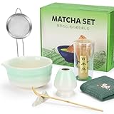 Matcha Kit, 7 Piezas Te Matcha Kit con Batidor Matcha, Matcha Bowl y Cuchara, Kit Te Matcha para Amantes de Matcha Haciendo Desayuno, Latte, Regalo Ideal para Principiantes de Matcha
