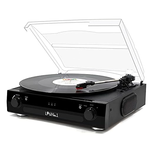 LP&No.1 All-in-One Bluetooth Record Player with Built-in Speakers and 3-Speed Turntable,Supporting Vinyl to MP3 Recording,RCA Output and Aux Input, Black
