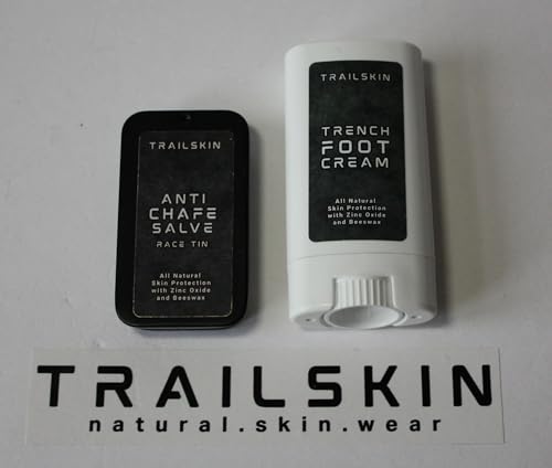 TrailSkin Trench Foot Cream Bundle- Waterproof Barrier cream, 15g and TrailSkin Anti-Chafe RACE TIN