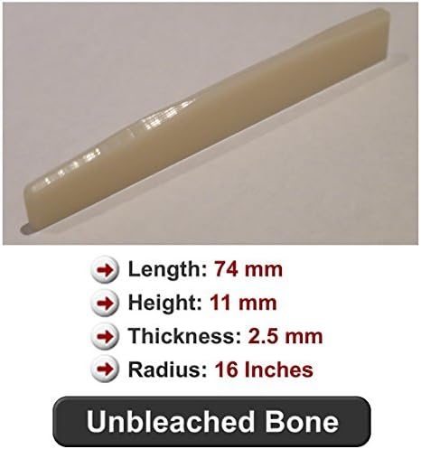Polished Unbleached Bone Saddle - Fits Many Martin® Guitars