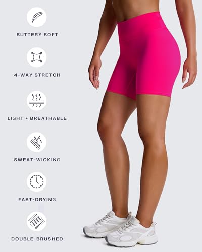 Image of Aoxjox Trinity Workout Biker Shorts for Women Tummy Control High Waisted Exercise Athletic Gym Running Yoga Shorts 6 inch