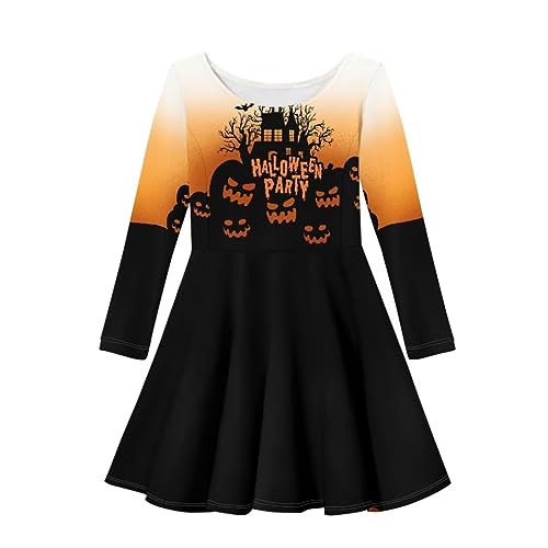 Girls Dresses Round Neck Long Sleeves Kids Graduation Dress High Waisted Kids Dress Up Clothes for Play