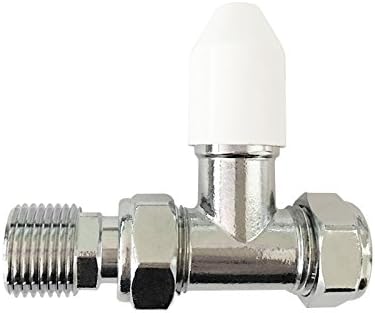 NRG Designer 15mm Straight Manual Towel Rail Radiator Valves White & Chrome Central Heating Tap - Image 3