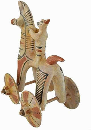 Horse with rider on wheels Sculpture artifact reproduction from Cyprus