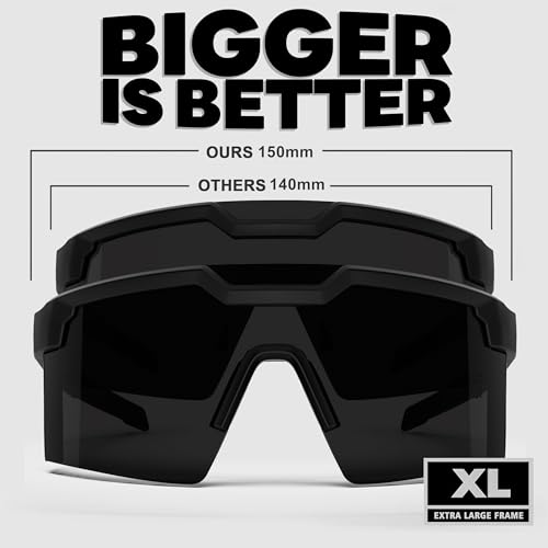 WISTON XL Z87 Sunglasses for Big Wide Heads Men Women,TR90 Ultralight UV400 Protection Sun Glasses 8226 Blue3