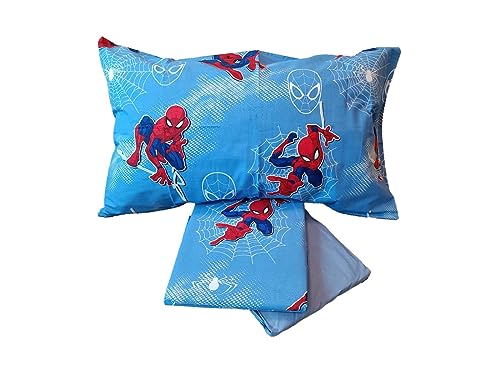 Spiderman, Single Bed Sheet, Bed Set, Top Sheet, Fitted Sheet, Pillowcase, Blue, Marvel, Disney, 100% Cotton, Official Product - Image 3