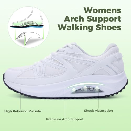 Image of Autper Plantar Fasciitis Shoes Women Walking Arch Support Tennis Casual Athletic Nurse Orthotic Sneakers for Foot Pain Relief