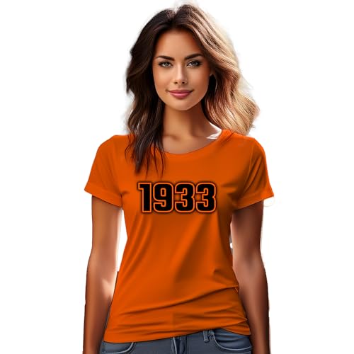 T-shirt pour femme orange 1933 en coton doux et respirant