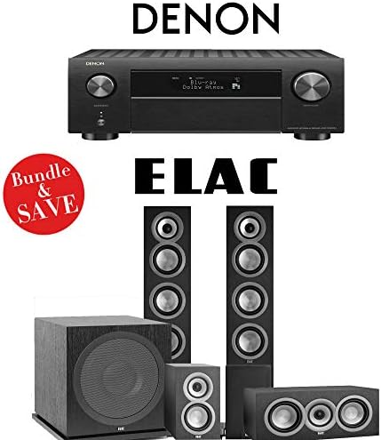 Elac Uni-Fi UF5 5.1-Ch Home Theater Speaker System with Denon AVR-X4500H 9.2-Channel 4K Network A/V Receiver