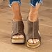 Wide Width Sandals for Women,Wedge Sandals for Women,Women's Open Toe Espadrilles Platform Ankle Strap Comfortable Cork Heeled Wedges Casual Summer Dress Shoes Coffee
