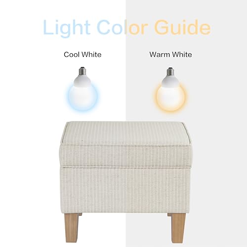 Image of HomePop 22 inch Modern Rectangular Storage Ottoman - White Woven Stripe