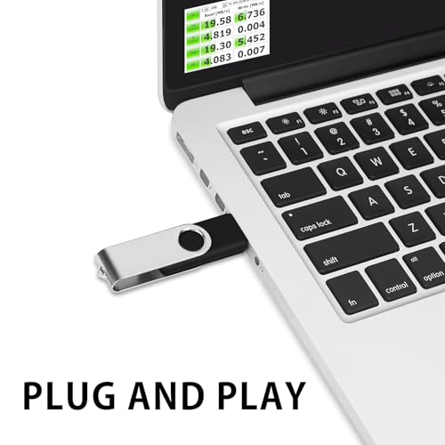 Image of 3-Pack of 1GB USB Flash Drives EASTBULL USB 2.0 Drive (Black) | Swivel USB Drives 1GB Metal Memory Stick Pen Drive for Data Storage