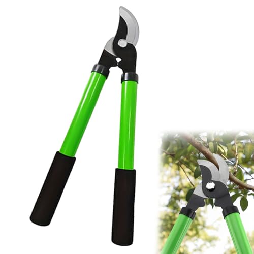 Bypass Loppers, 38cm SK5 Carbon Steel Blade Branch Cutter with Non-Slip Handle, Effortless Garden Tree Trimmer for Shrubs, Fruit Trees and Thorny Vines Green