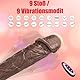 Dildo für Frauen, 23cm Leise 9 Teleskop und Vibrationen mit stoßfunktion Dildo Vibrator, Diloschwanz für Frauen, 42 ℃ beheizbarer Vibratoren für Realistischer G-Punkt (Kaffeefarbe)