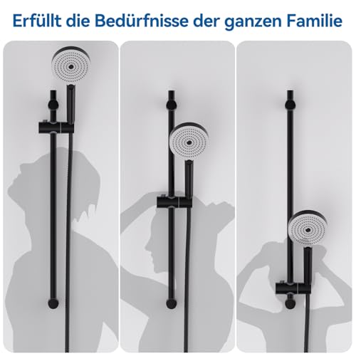Auralum Duschstange 70cm, Edelstahl Brausestange mit Duschhalterung, Höhenverstellbare und um 360° drehbare Duschkopfhalterung… – Ansicht 3