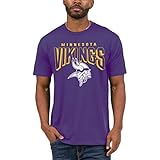 Junk Food Unisex-Passform Rundhalsausschnitt Klassischer Logo T-Shirt Violett XXL NFL Minnesota Vikings Fan T-Shirt
