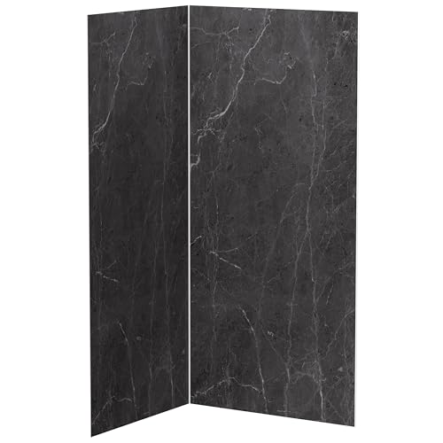 AUPROTEC Pannello composito in alluminio Aragon Dark 3 mm, set di 3 rivestimenti da parete 2100 x 900 mm, pannello posteriore doccia in alluminio con profili, 2 angoli interni, 2 terminali, 1