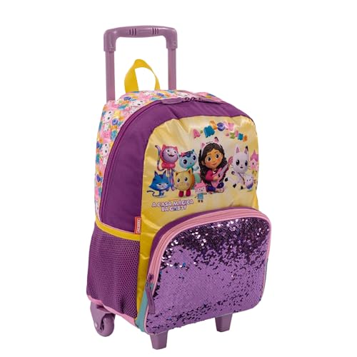 Mochila Rodinha A Casa Magica Gabby Meow Grande Sestini