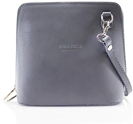 Genuine Italian Leather Vera Pelle Mini Cross Body Bag or Shoulder Bag with Long Shoulder Strap