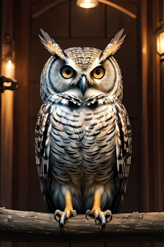 Diamond Painting Paysage Hibou pour Décoration Salon Grand Format 100x180 cm