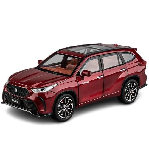 Image of DEOXY 1 /24 Crown Kluger Model Car, Zinc Alloy Pull Back Toy car with Sound and Light for Kids Boy Girl Gift (Highlander Red)
