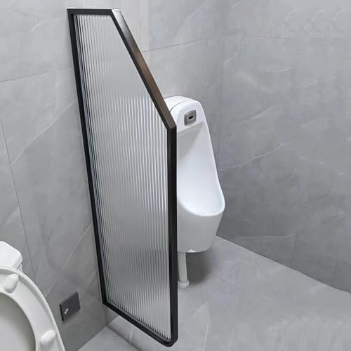 Men's Urinal Divider - Wall-Mounted Translucent Panel with Stainless Steel Edge, Perfect for Public Restrooms, Privacy Extender (Black, 1 Piece)
