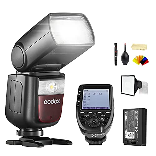 Godox V860III-C Camera Flash Speedlite, TTL HSS 2.4G 1/8000s GN60 5300K Modeling Light with Li-ion Battery Compatible for Canon DSLR Cameras & Godox XPro-C Wireless Flash Trigger Transmitter