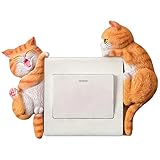 Wandleuchte Aufkleber für Wand | 2-teiliges Cartoon-2D-Design-Wohndekorationsset,Dekorative Katzen-Wandtattoos für Lichtpanel - für Mieter, Tierliebhaber, Kinder- und Babyzimmer, Schlafzimmer, Küche,