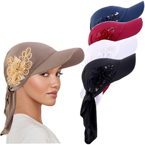 salsation ウェア　Bandana Hat 4 peças bandana feminina aba viseira sol nó bandagem turbante