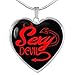 Express Your Love Gifts Sexy Devil Necklace Gravierte Edelstahl Herz Anhänger 18-22"
