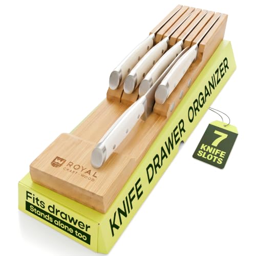 Bamboo In-Drawer Knife Block for 7 Knives (Not Included) - P