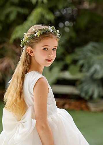 Dreamlily White Baby‘s Breath Flower Crown Eucalyptus Crown Bride Bridesmaid Headpiece Boho Hair Wreath Dfs18 (Eucalyptus White) #TOP3