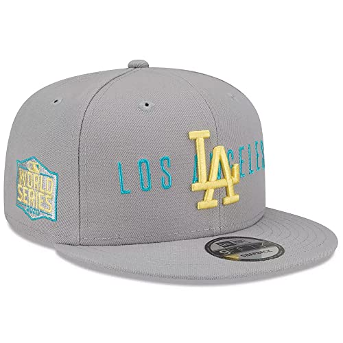 New Era LA Los Angeles Dodgers 9FIFTY 2020 World Series Champions Side Patch WS Snapback Cap, Adjustable Hat Grey