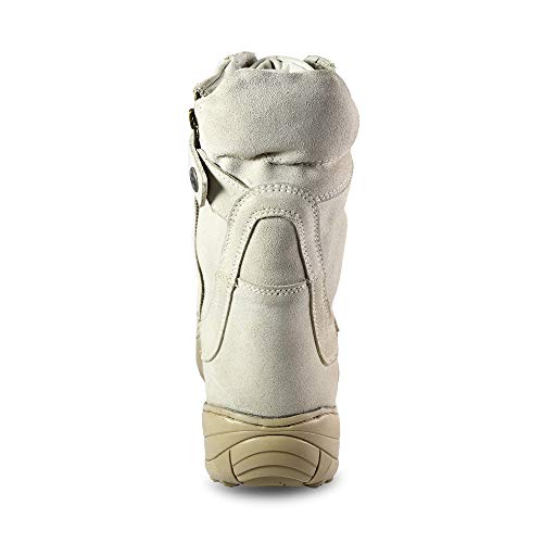Image of ASM Mens SWAT Tactical Side-Zip White Leather 9 inch (Inches) Long Boots UK /India 5 to 11 ARTICLE-703