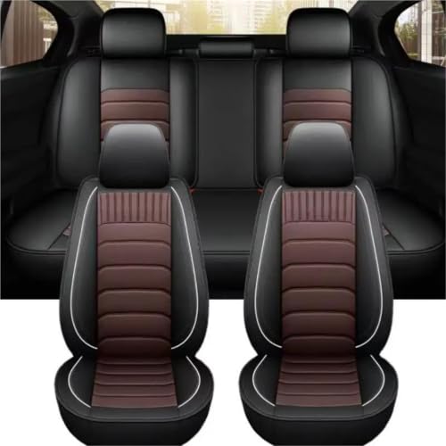 Housse de siège de voiture universelle en cuir noir café pour Fiat Argo