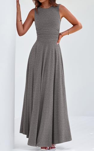Image of PRETTYGARDEN Womens Summer Dresses 2026 Casual Sleeveless Crewneck Aline Maxi Dress Stretch Tank Flowy Long Dresses