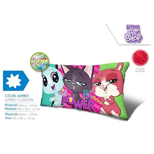 Little Pet Shop Kudde av sammet, 70 x 35 x 12 cm, flerfärgad