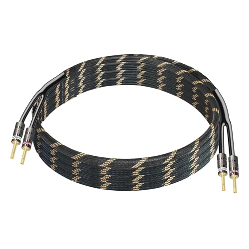HHDZI 12AWG Speaker Cable with Banana Plugs Gold-Plated (6.6 Feet-2 Meter)