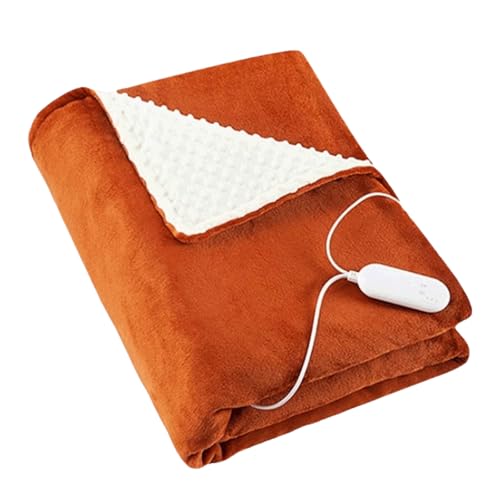 PEKJI Cotton Heated Throw with 6 Heat Settings Washable Heated Underblanket with Timer Function Detachable Electric Blanket
